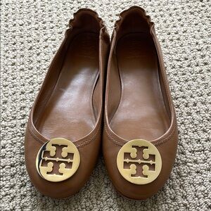 Tory Burch Brown Leather Ballet Flats
